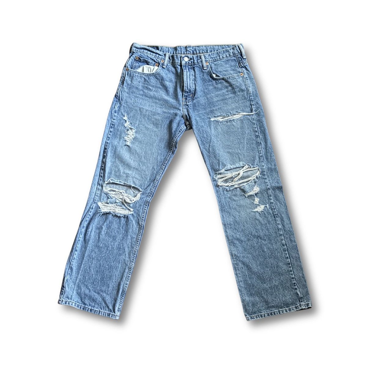 Levi's Levis 569 Jeans Mens 32x32 Blue Straight Distressed Denim Size US 32 / EU 48 - 1 Thumbnail