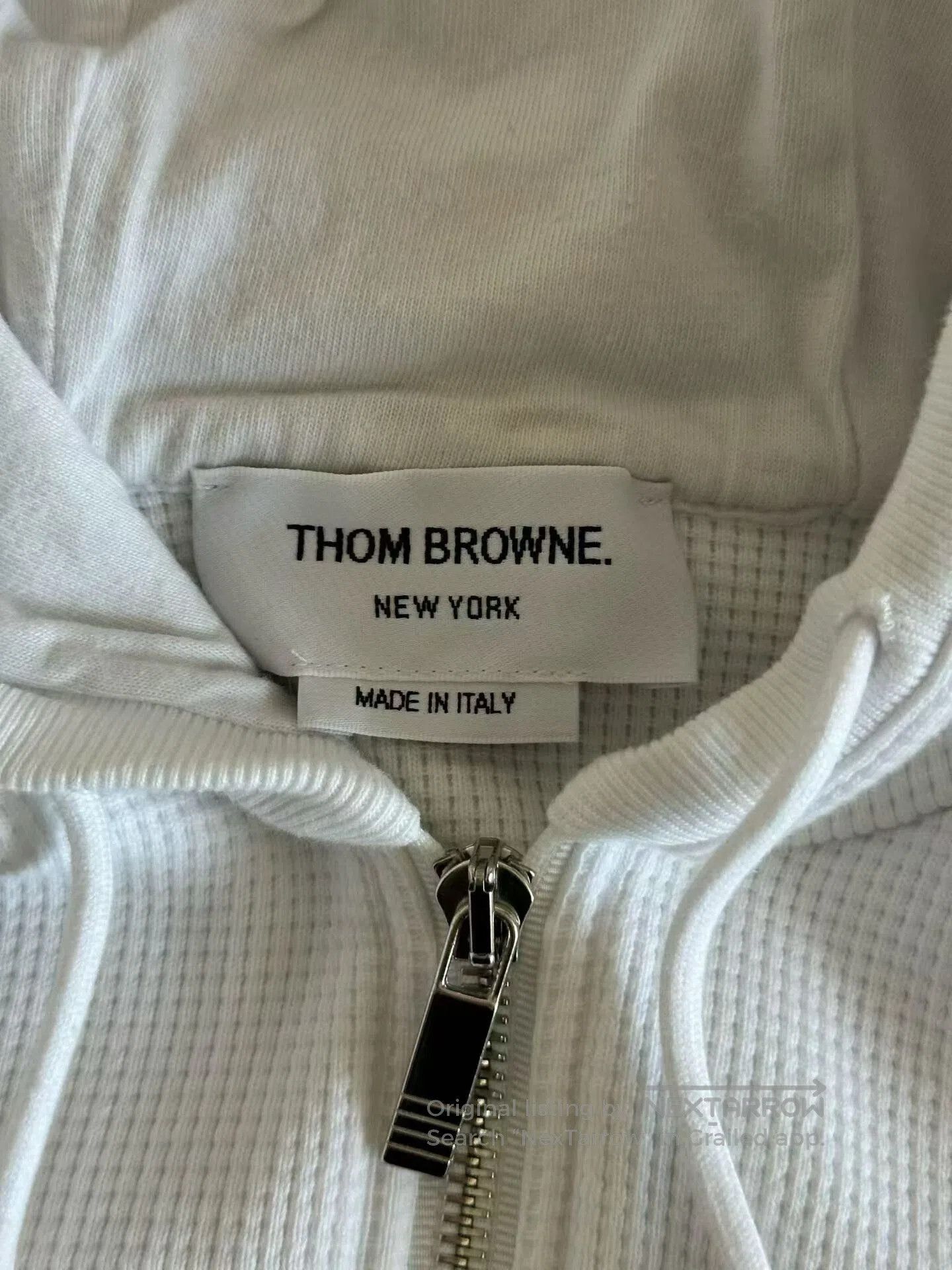 Thom Browne Thom Browne White Waffle Zip Hoodie. Size US L / EU 52-54 / 3 - 3 Thumbnail