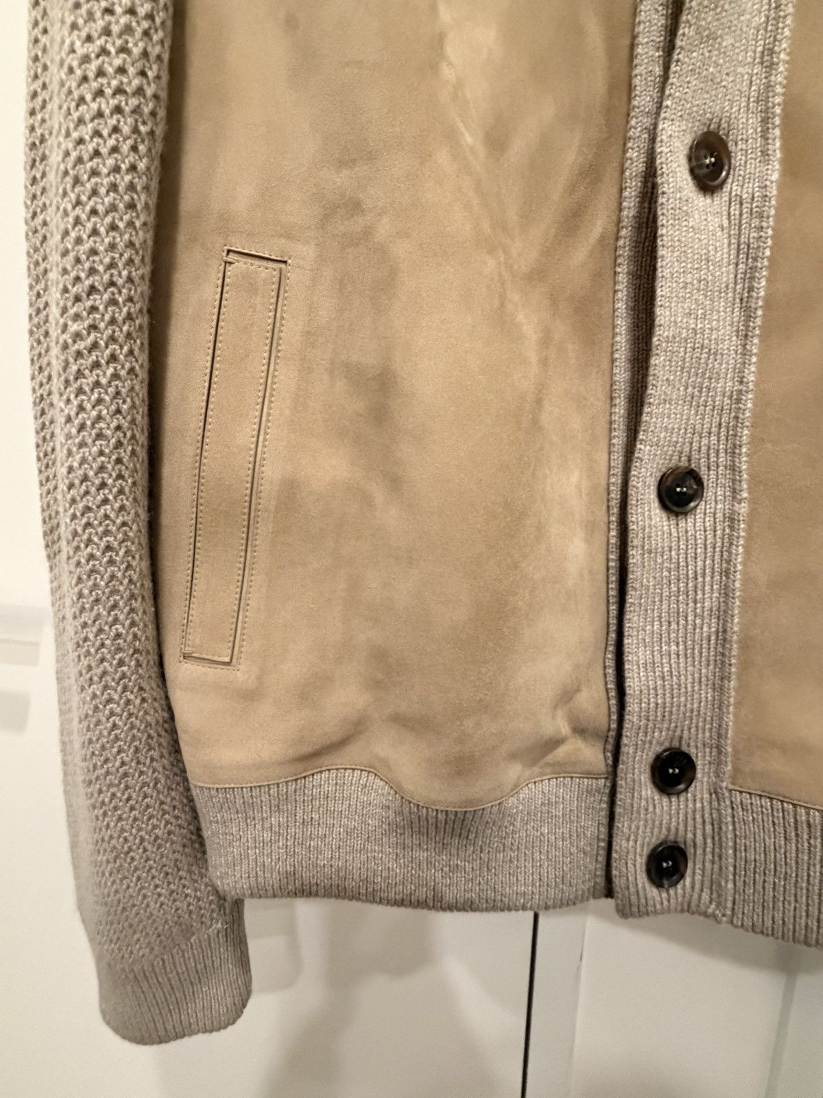Ermenegildo Zegna Zegna Oasi Cashmere Suede Panelled Cardigan Sweater Jacket Size US L / EU 52-54 / 3 - 2 Thumbnail