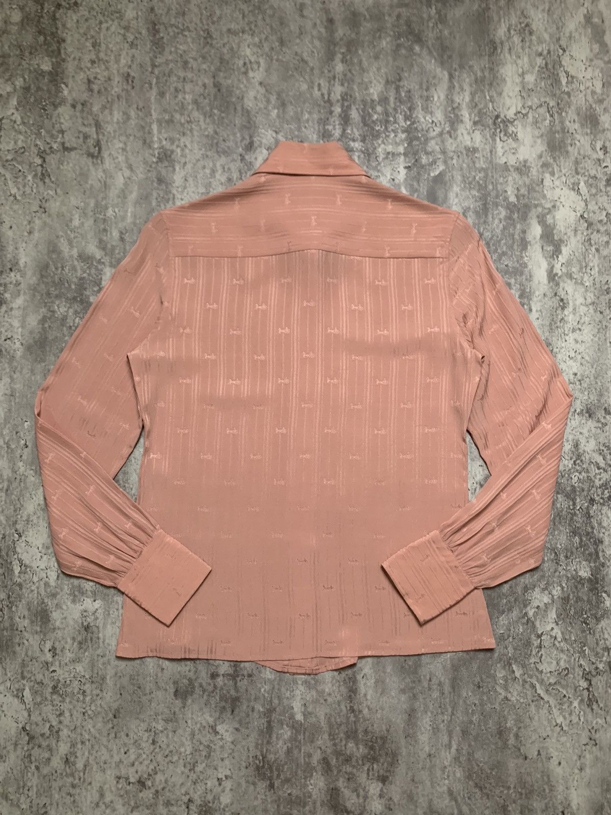 Celine Rose Gold Pure Silk Celine Monogram Patterned Size S / US 4 / IT 40 - 6 Thumbnail