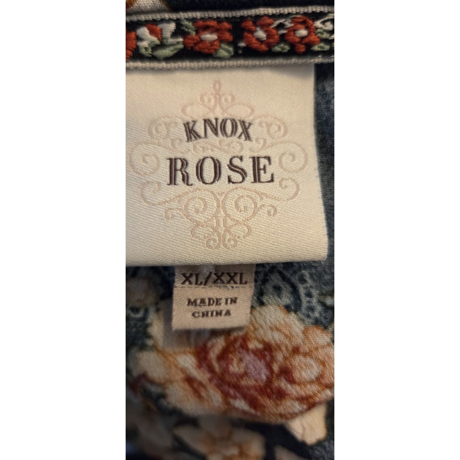 Vintage Knox Rose Cardigan Women XL/2X Green Floral Open Front Boho Hippie Tasseled Duster Size XL / US 12-14 / IT 48-50 - 5 Thumbnail
