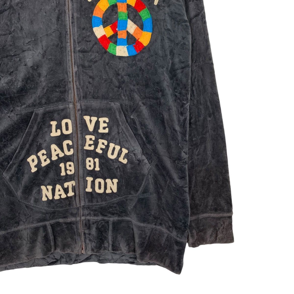 Japanese Brand ROUGH Union Made Freedom Velvet Zipper Hoodies #1545-C69 Size US M / EU 48-50 / 2 - 7 Thumbnail