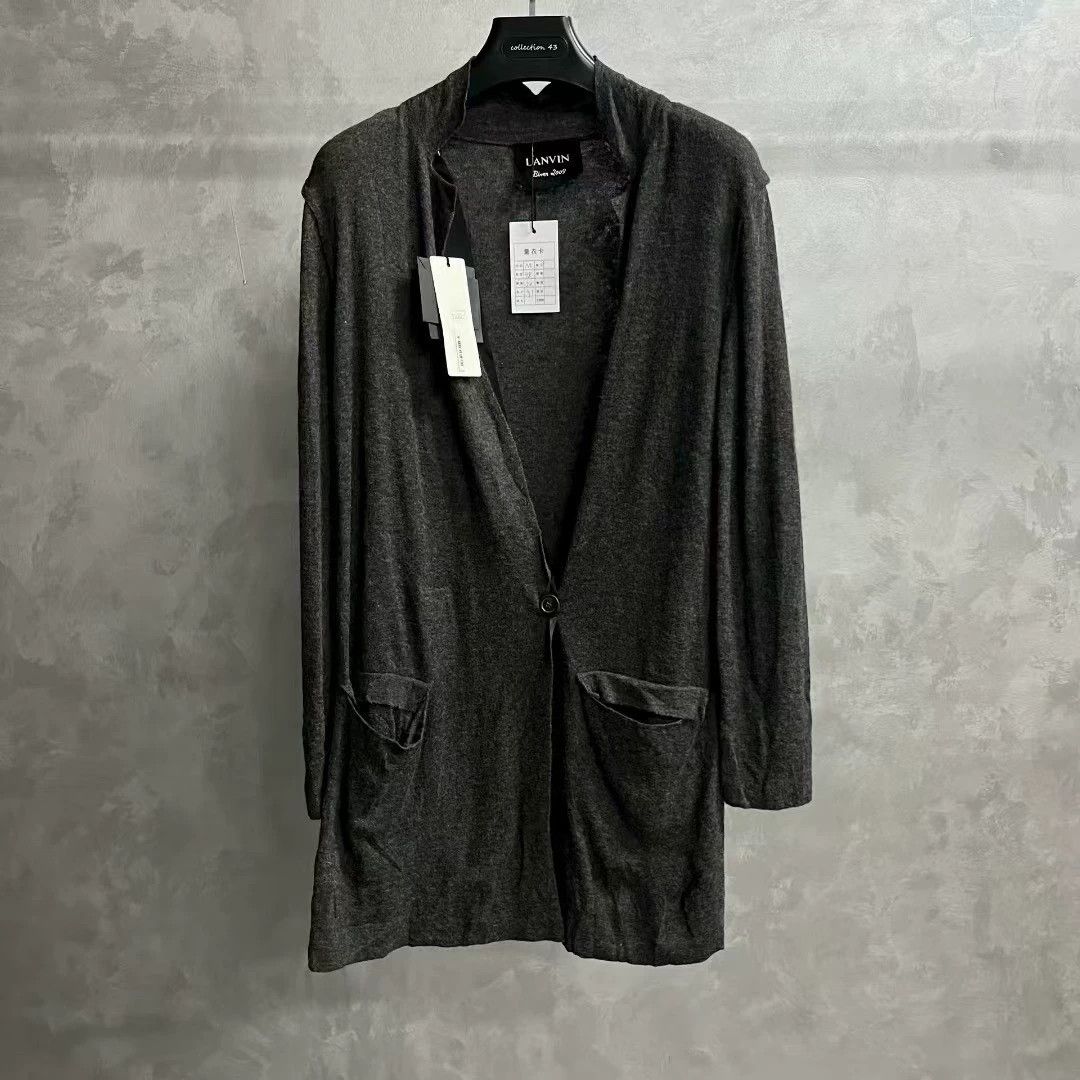 Lanvin lanvin gray long sleeve knitted cardigan Size US M / EU 48-50 / 2 - 1 Thumbnail