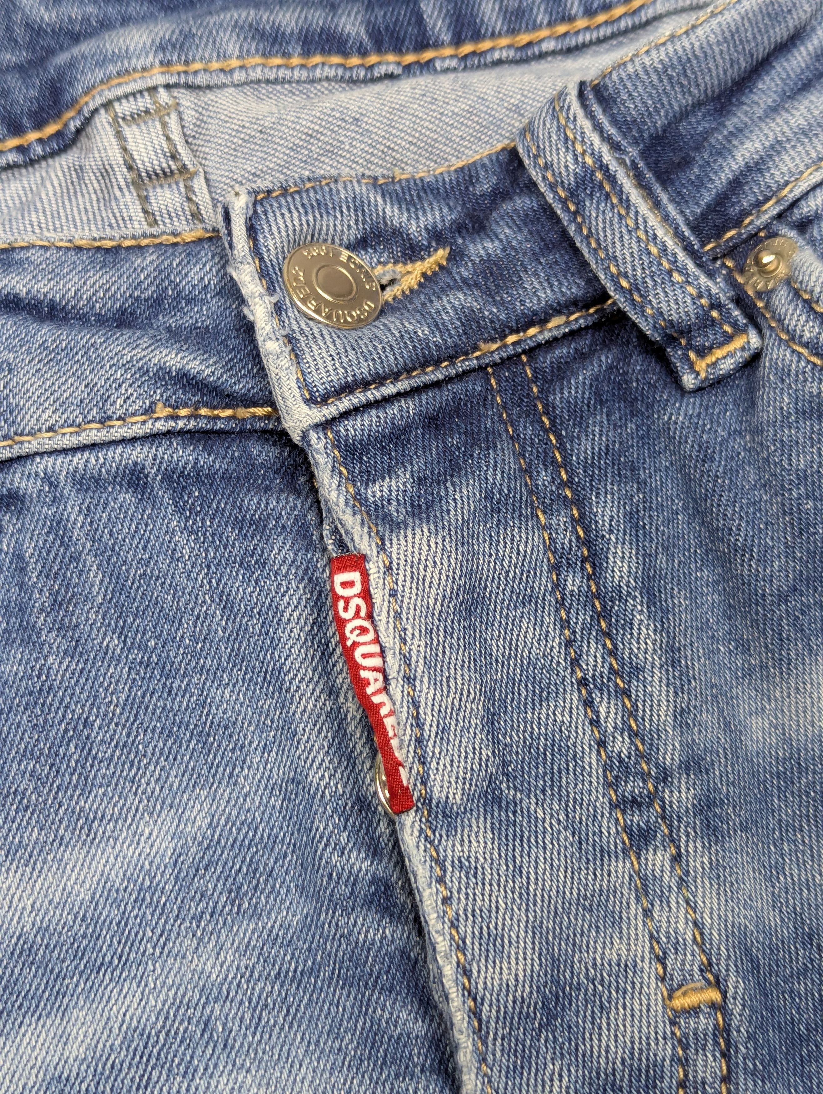 Dsquared2 DSQUARED2 Authentic Skinny Light Blue Distressed Jeans Size US 30 / EU 46 - 6 Thumbnail