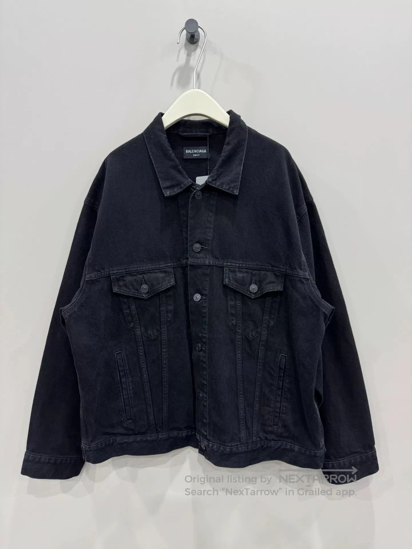 Balenciaga Balenciaga Black Yellow Printed Denim Jacket. Size XS / US 0-2 / IT 36-38 - 1 Thumbnail