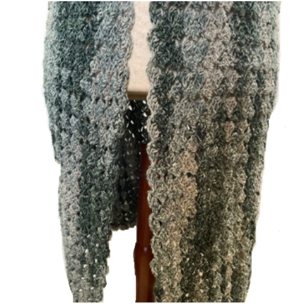 Handmade Crochet Wrap Ruana Open Front Shawl Sweater Cardigan Duster Size ONE SIZE - 3 Thumbnail