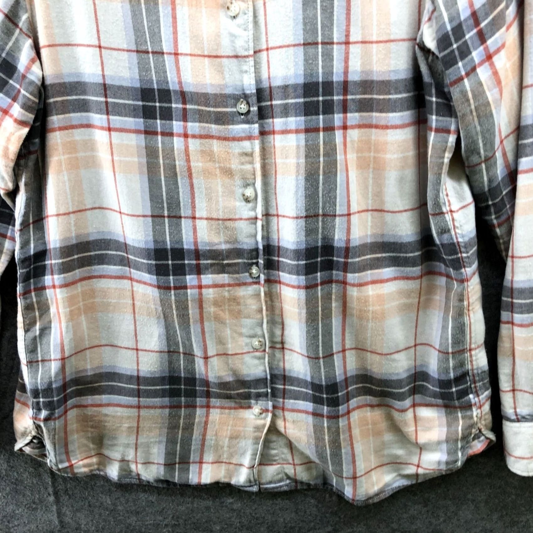 Uniqlo Uniqlo Flannel Shirt Mens S Long Sleeve Lightweight Cotton Cream Plaid Overshirt Size US S / EU 44-46 / 1 - 4 Thumbnail