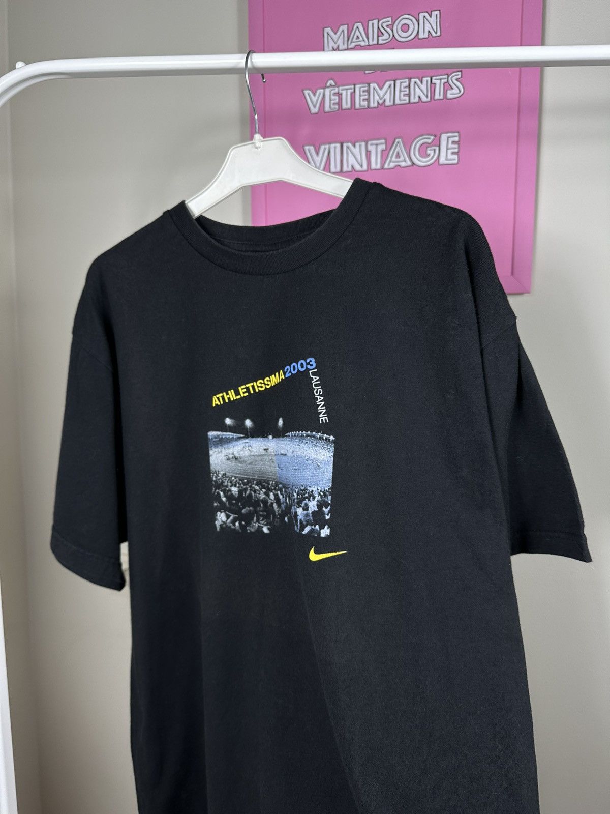 Nike Nike Athletissima 2003 T Shirt Swoosh Lausanne Printed Logo Size US L / EU 52-54 / 3 - 6 Thumbnail