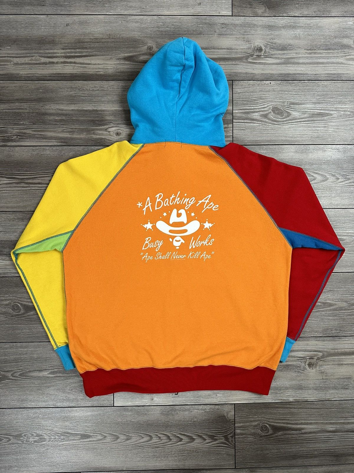 Bape A Bathing Ape Busy Works Multi Colour Zip Hoodie Size US XL / EU 56 / 4 - 2 Thumbnail