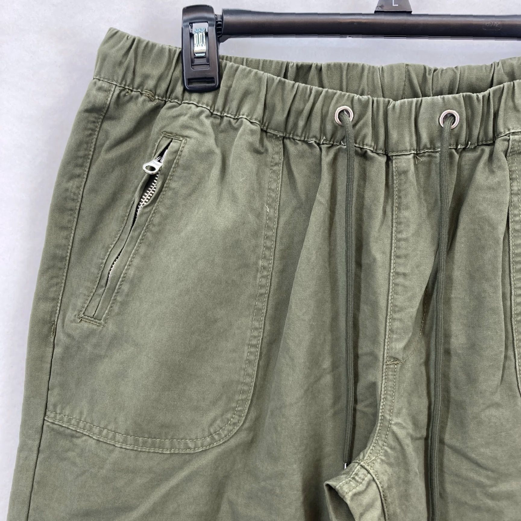 Vintage Flamingo Women's XL Green Jogger Pants Pull On Tapered Pocket Drawstring Casual Size 40" / US 18 - 3 Thumbnail
