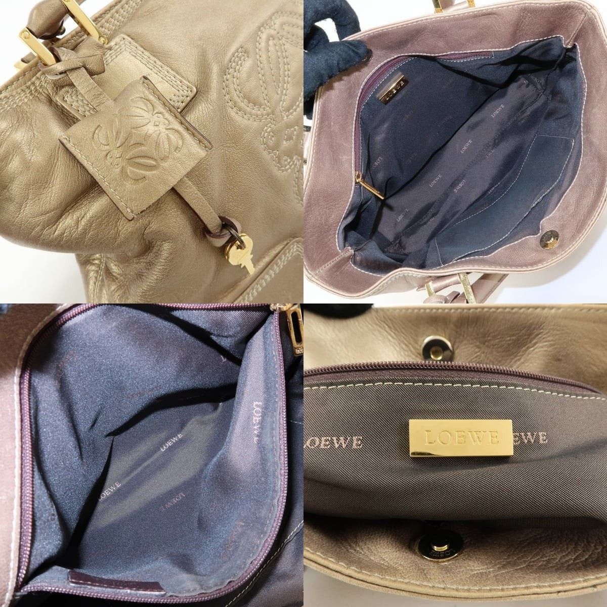 Loewe Loewe Anagram Nappa Leather Tote Gold Size ONE SIZE - 7 Thumbnail