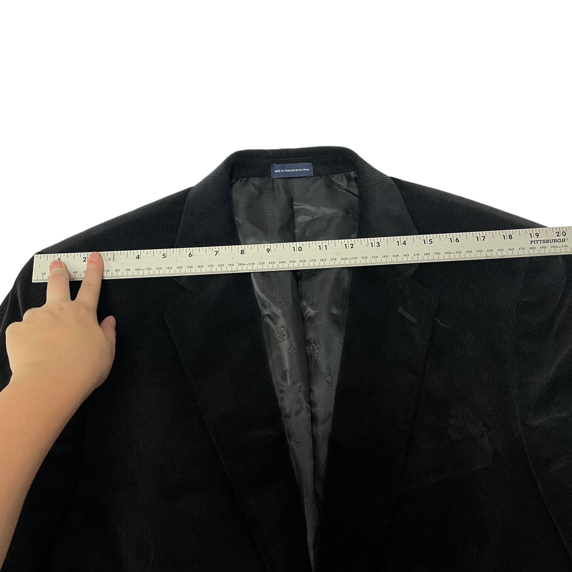 Stafford Stafford Black Sport Coat CORDUROY Modern Cotton Jacket Size 44R - 10 Thumbnail