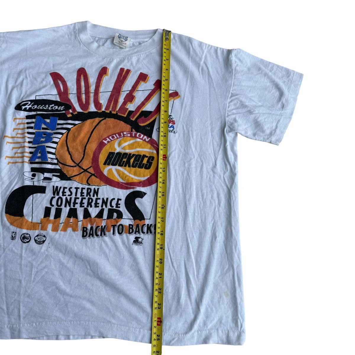 NBA × Vintage 1995 Houston Rockets Western Champs Vintage Graphic Tee NBA Size US M / EU 48-50 / 2 - 8 Thumbnail