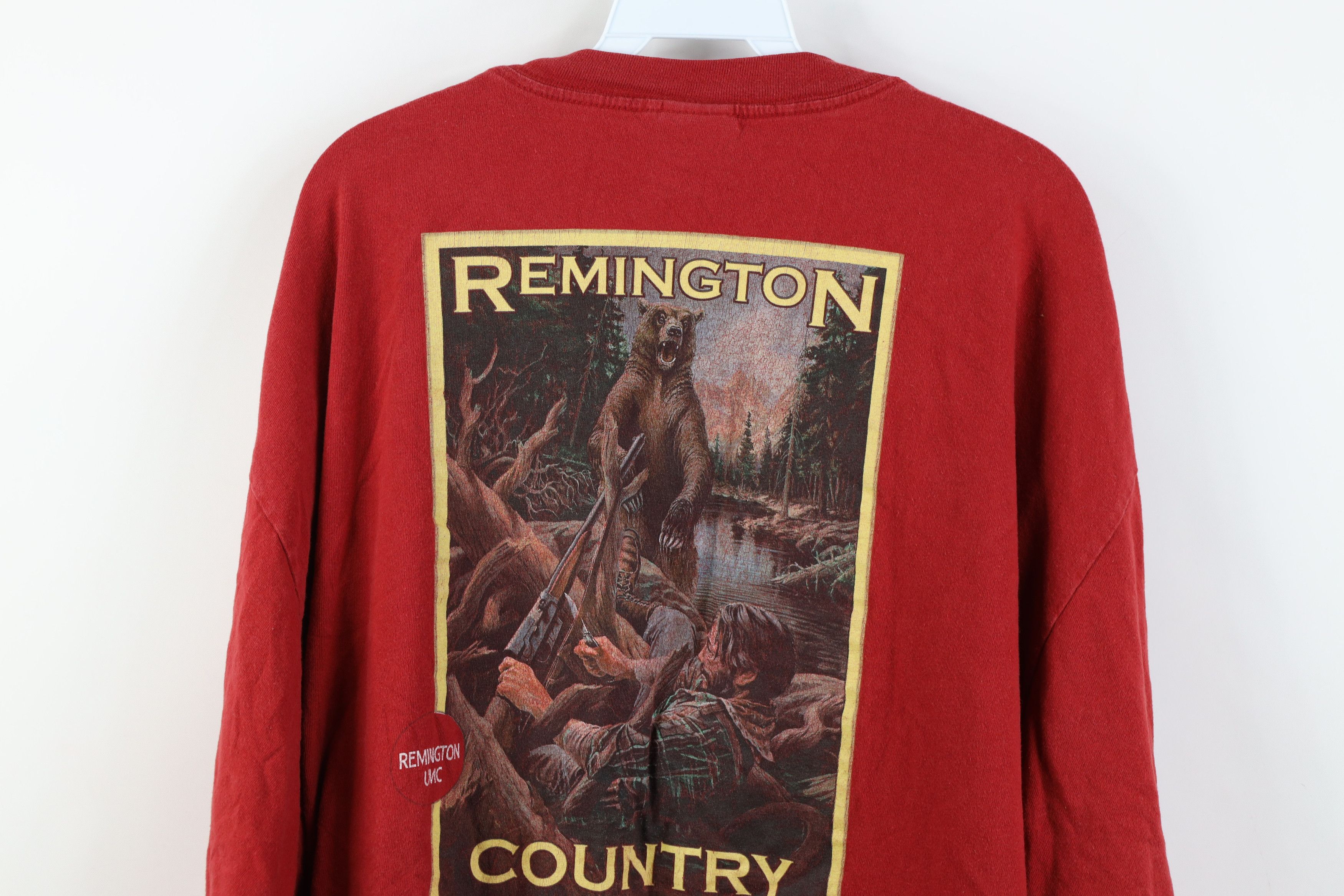 Vintage Vintage Remington UMC Hunting Bear Long Sleeve T-Shirt Red Size US XXL / EU 58 / 5 - 14 Thumbnail