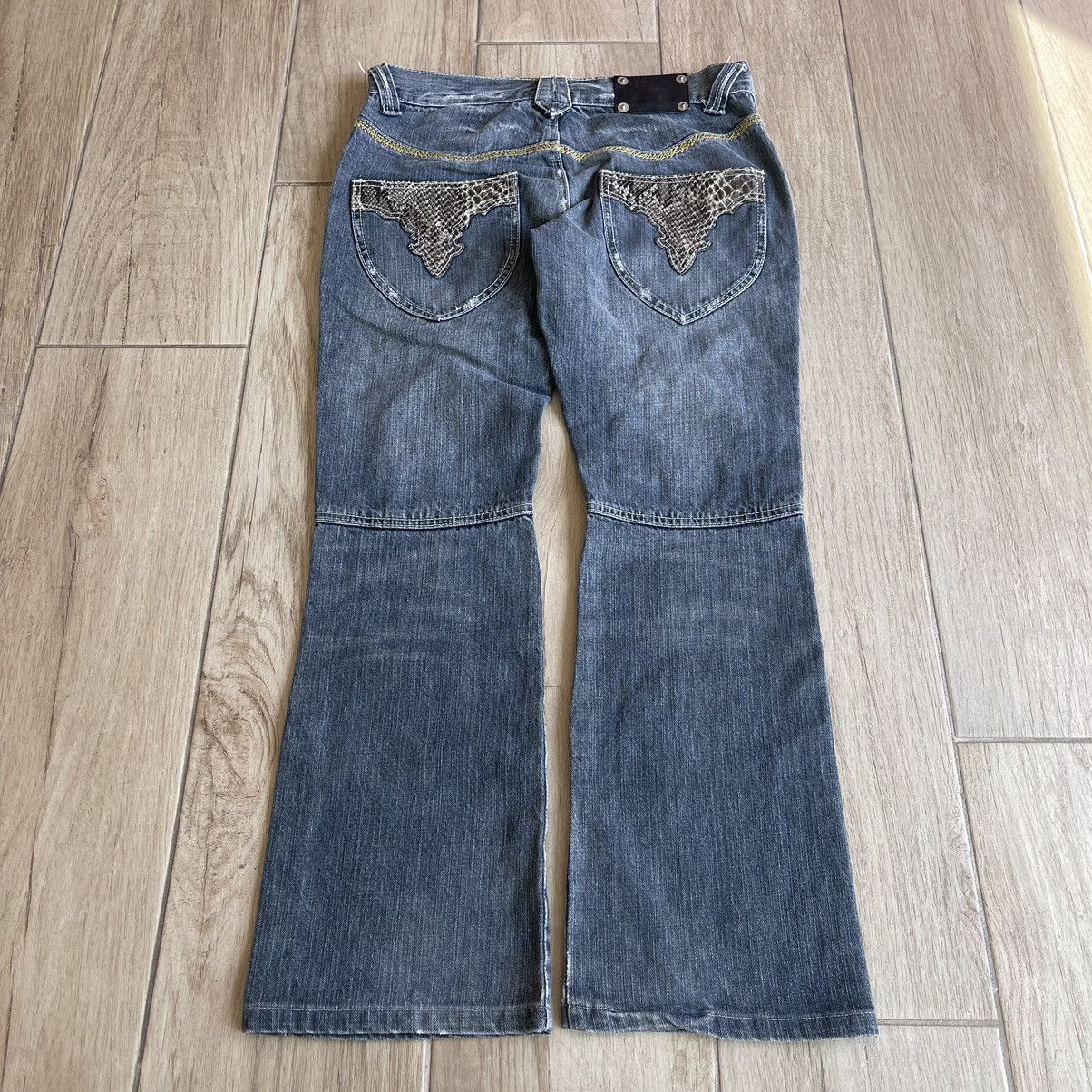 パンツ semanticdesign patterned python denim semanticdesign Semantic Design Python Double Pocket Sword