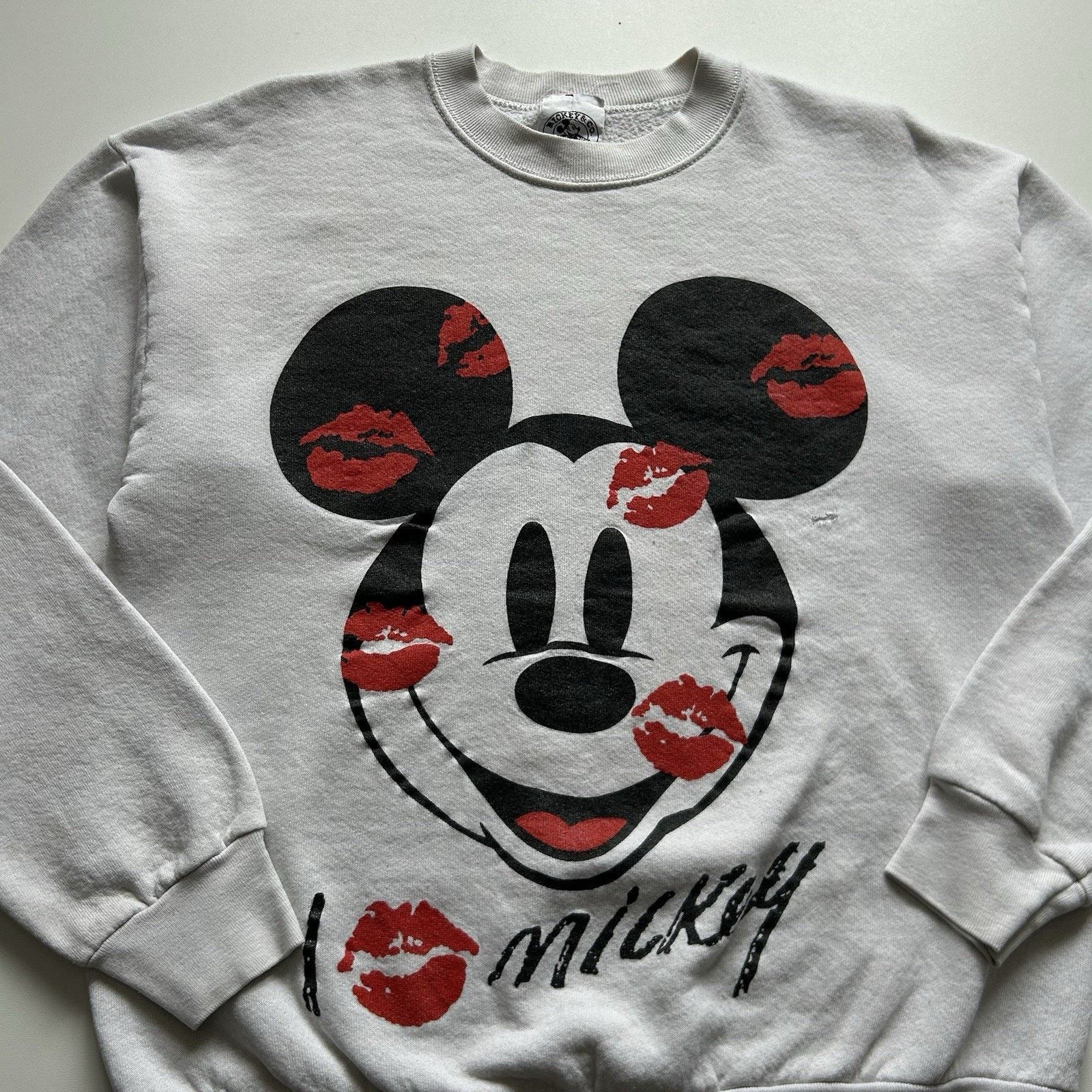Disney × Vintage Vintage 90s Disney I Love Mickey Crewneck Small White Rare Size US S / EU 44-46 / 1 - 2 Thumbnail