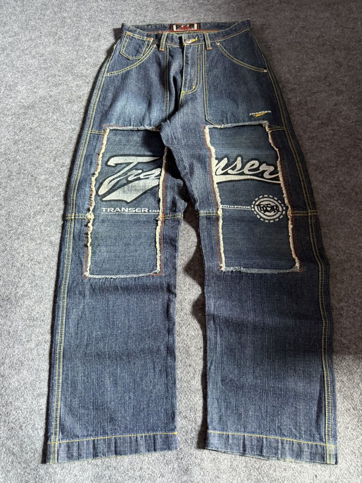 G-Unit × JNCO 2000s Transfer Baggy Patch Work Details Loose Jeans Size US 29 - 1 Thumbnail