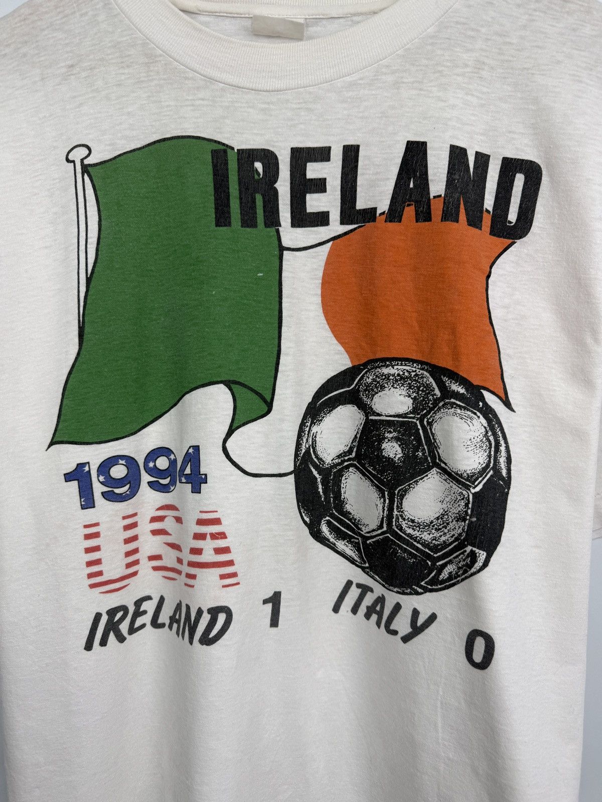 Vintage 🇮🇪 Vintage 1994 Irland Italy World Cup USA Ray Houghton T-Shi Size US L / EU 52-54 / 3 - 4 Thumbnail