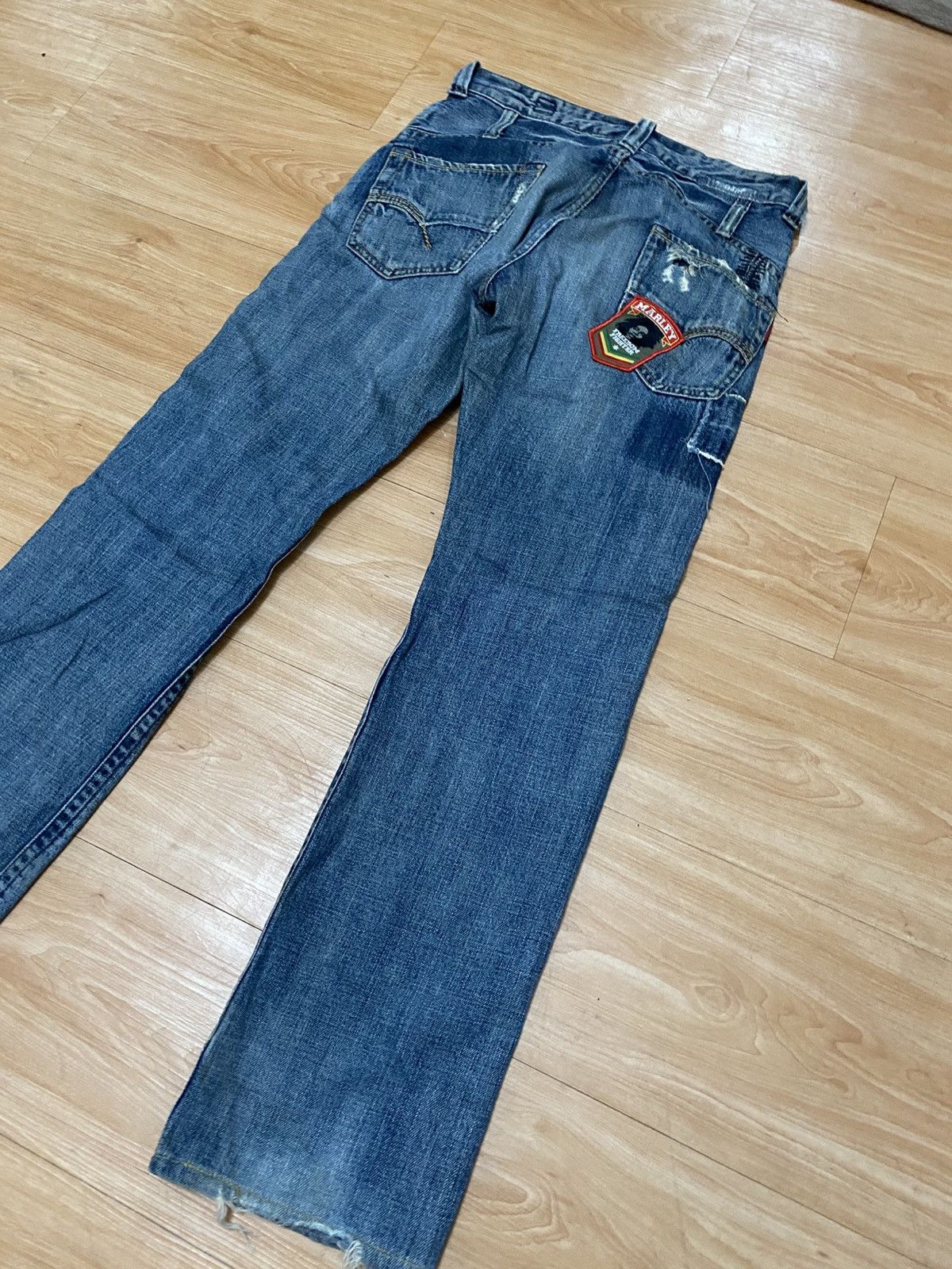 Designer × Japanese Brand Vintage bartack denim patch work pattern rasta style Size US 30 / EU 46 - 3 Thumbnail