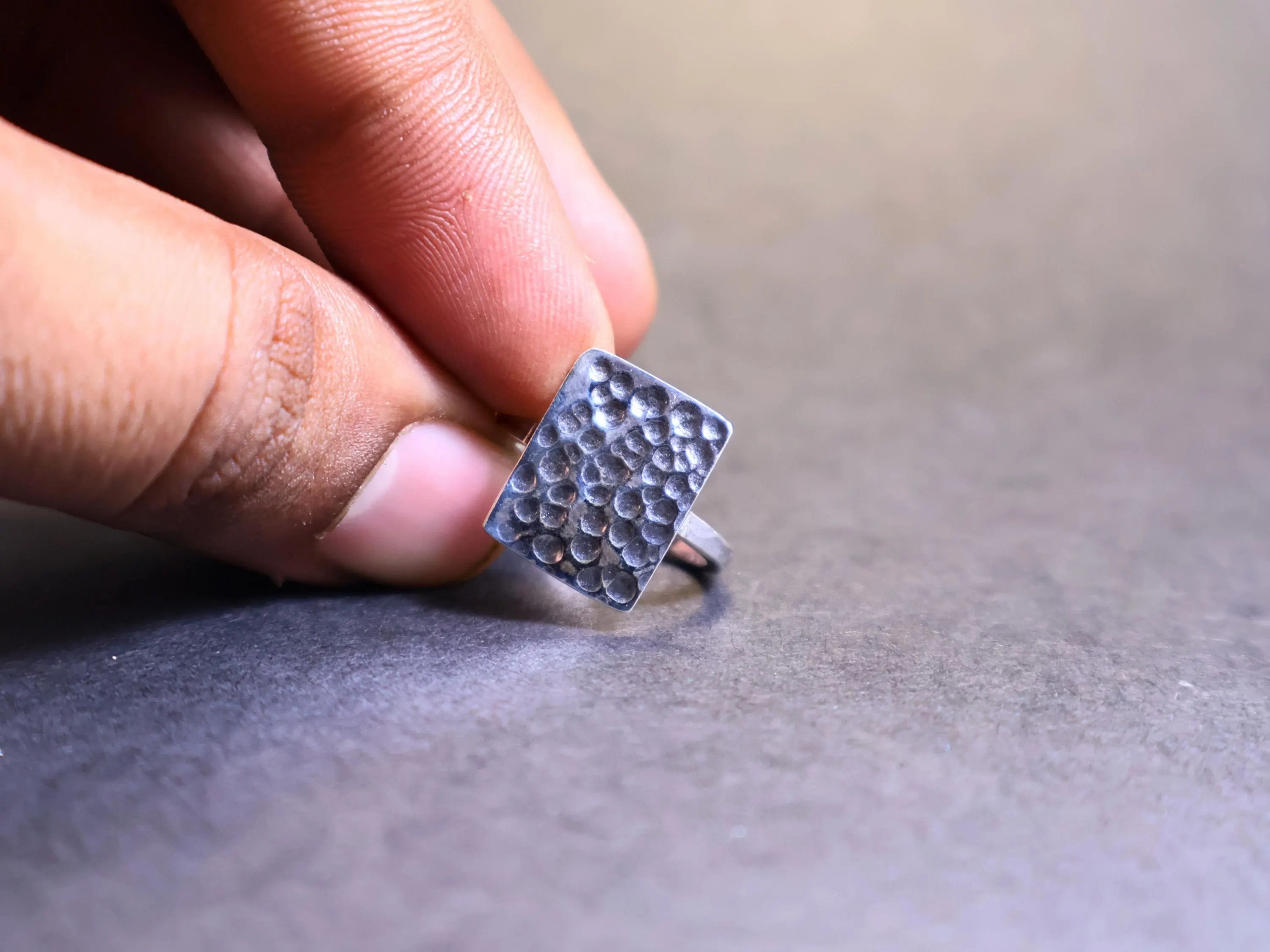 Handmade Hammered Ring, 925 Sterling Silver Ring, Handmade Jewelry, Size ONE SIZE - 7 Thumbnail
