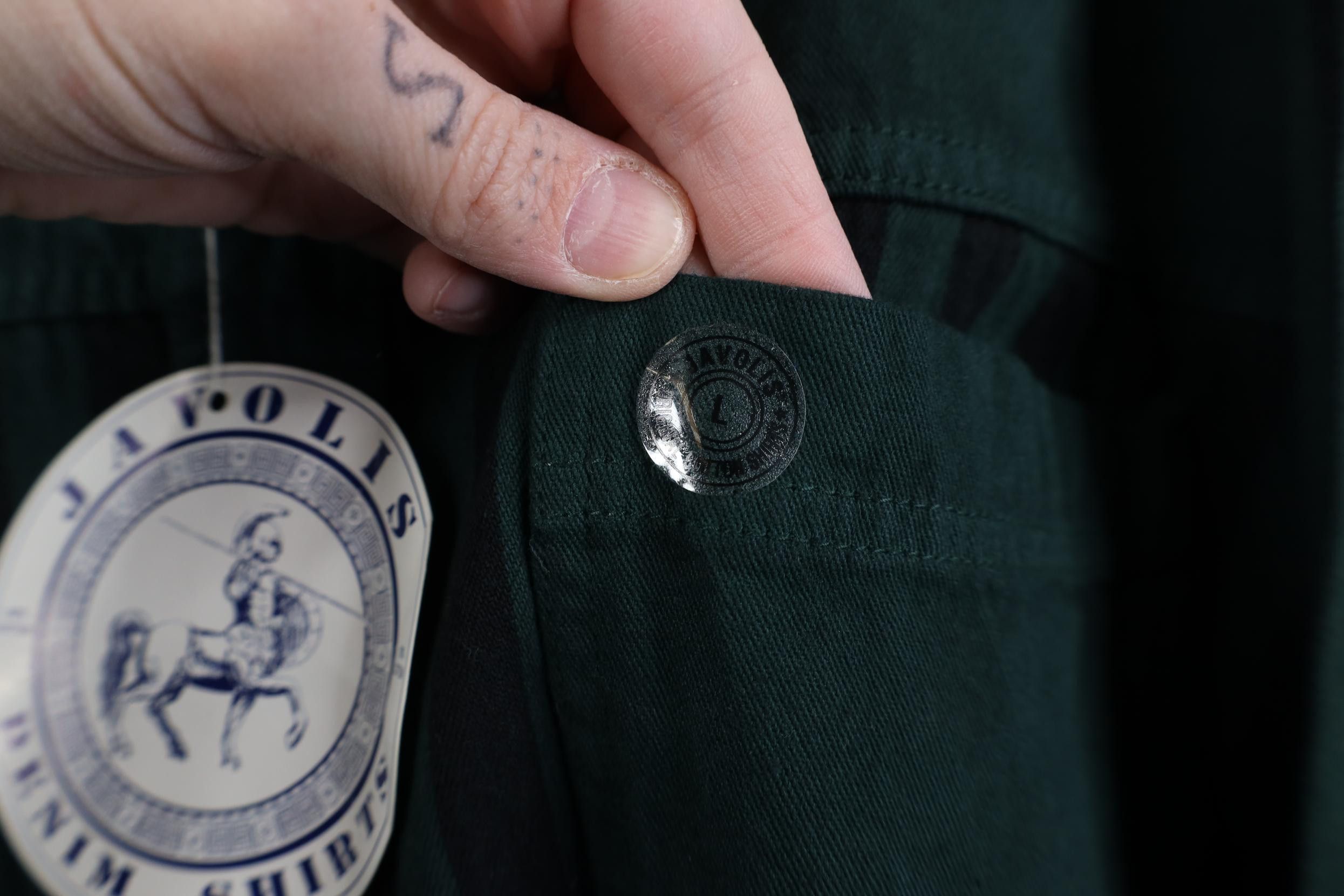 Vintage Deadstock Vintage 90s Streetwear Denim Button Shirt Green Size US L / EU 52-54 / 3 - 5 Thumbnail