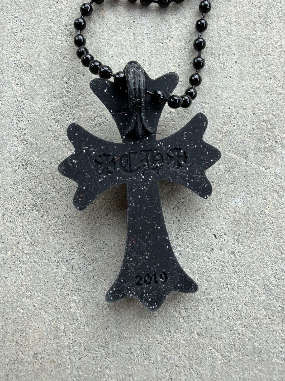 Chrome Hearts Chrome Hearts Silichrome Glitter Cross Necklace – Black Size ONE SIZE - 5 Thumbnail