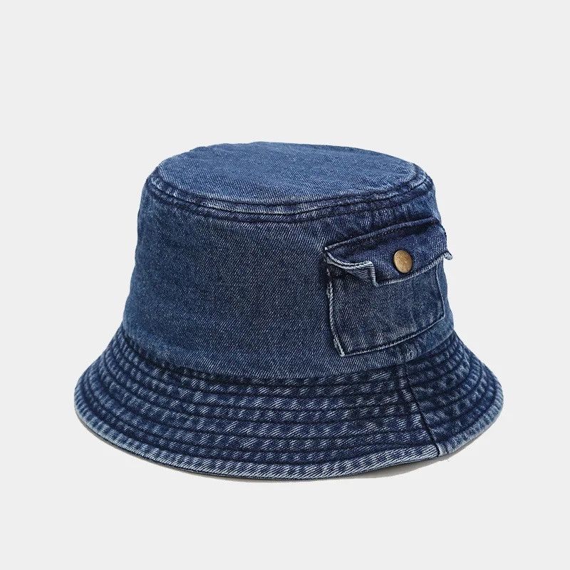 Japanese Brand × Vintage Retro Washed Blue Cowboy Bucket Hat Denim Panama Size ONE SIZE - 1 Thumbnail