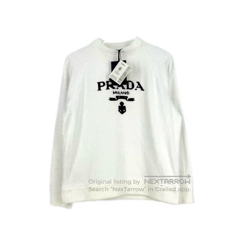 Prada Prada White classic logo towel sweatshirt Size US XS / EU 42 / 0 - 1 Thumbnail