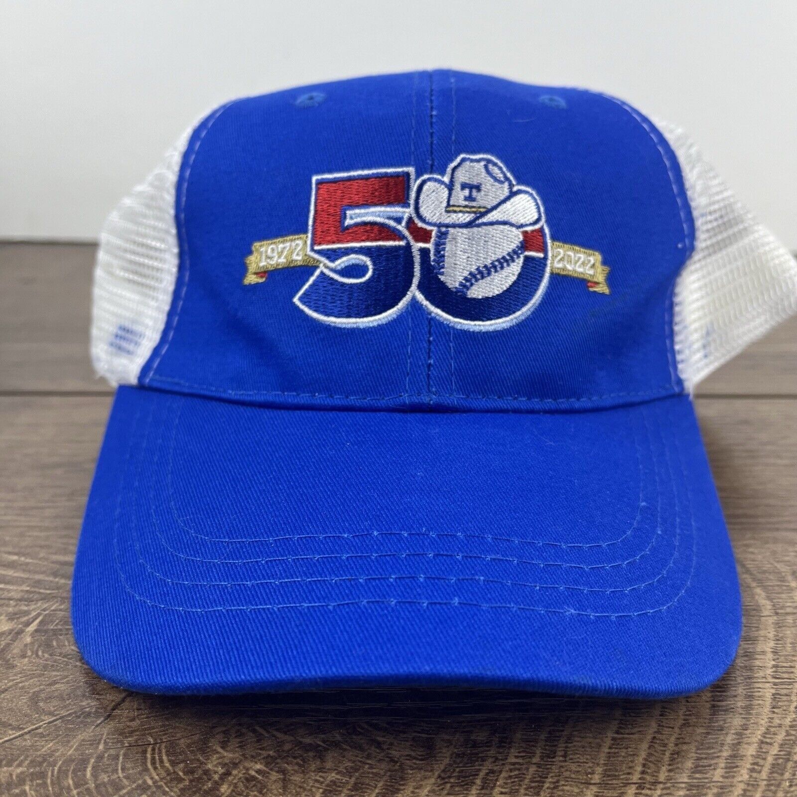 Other Texas Rangers Hat 50 Years Snapback Hat Blue Adjustable Hat Size ONE SIZE - 4 Thumbnail
