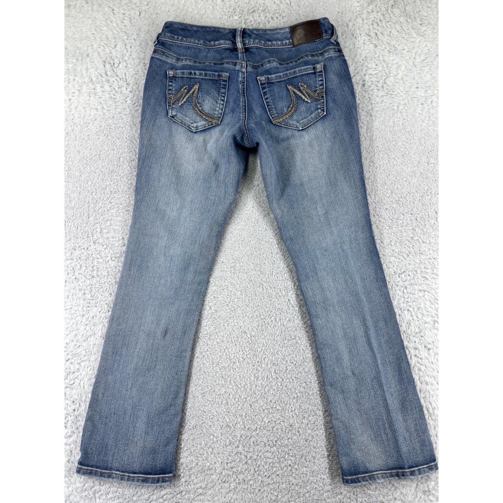 Vintage Maurices Jeans Womens 1 Blue Denim Bootcut Embroidered Cotton Blend Pant Size 25" / US 0 / IT 36 - 2 Thumbnail