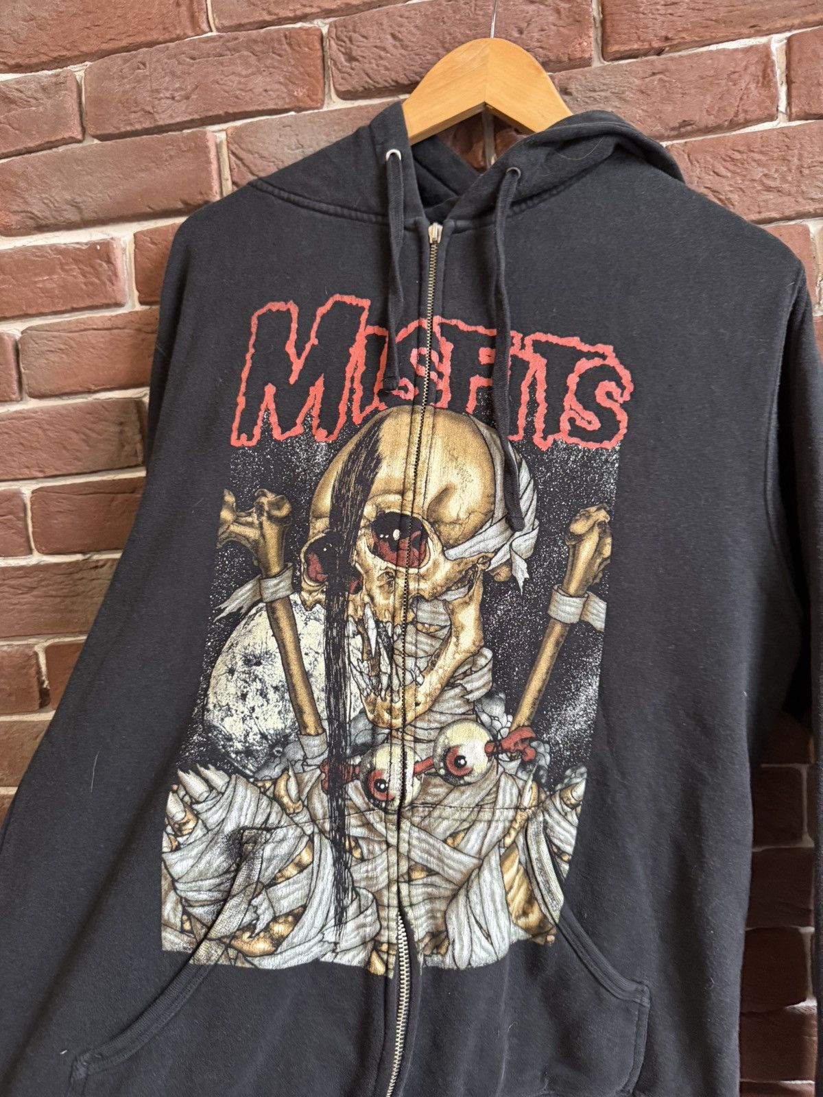Band Tees Rare Vintage 90s Misfits Pushead Hardcore Punk Band Hoodiel Size US XL / EU 56 / 4 - 2 Thumbnail