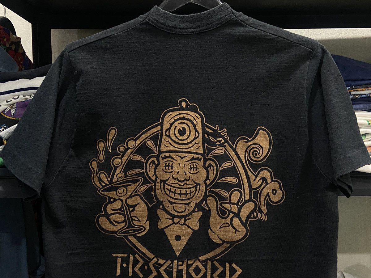 Fruit Of The Loom Vintage 90s T.R.SCHORR Living in Skin Art ACDC Tour TShirt Size US M / EU 48-50 / 2 - 8 Thumbnail