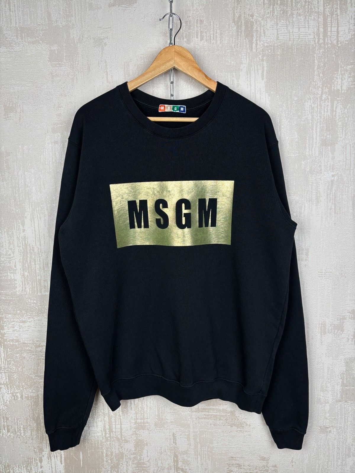 MSGM MSGM Block Gold Logo Crew Sweatshirt Size Fits Like M-L Size US L / EU 52-54 / 3 - 2 Thumbnail