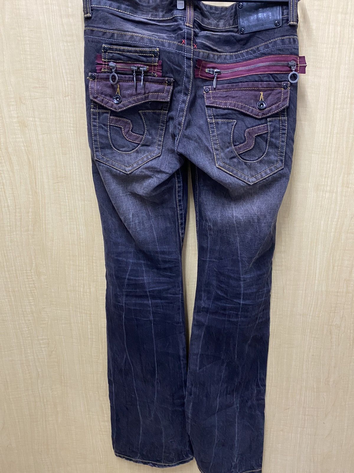 14th Addiction × Japanese Brand × semanticdesign SEMANTIC DESIGN Whisker Denim Jeans MultiPocket Bootcut Size US 32 / EU 48 - 6 Thumbnail