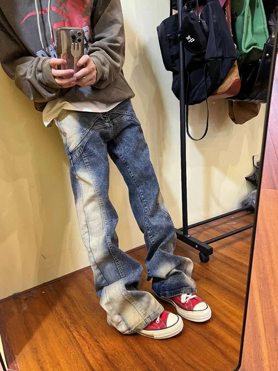 Gradient Wash Stacked Denim Jeans