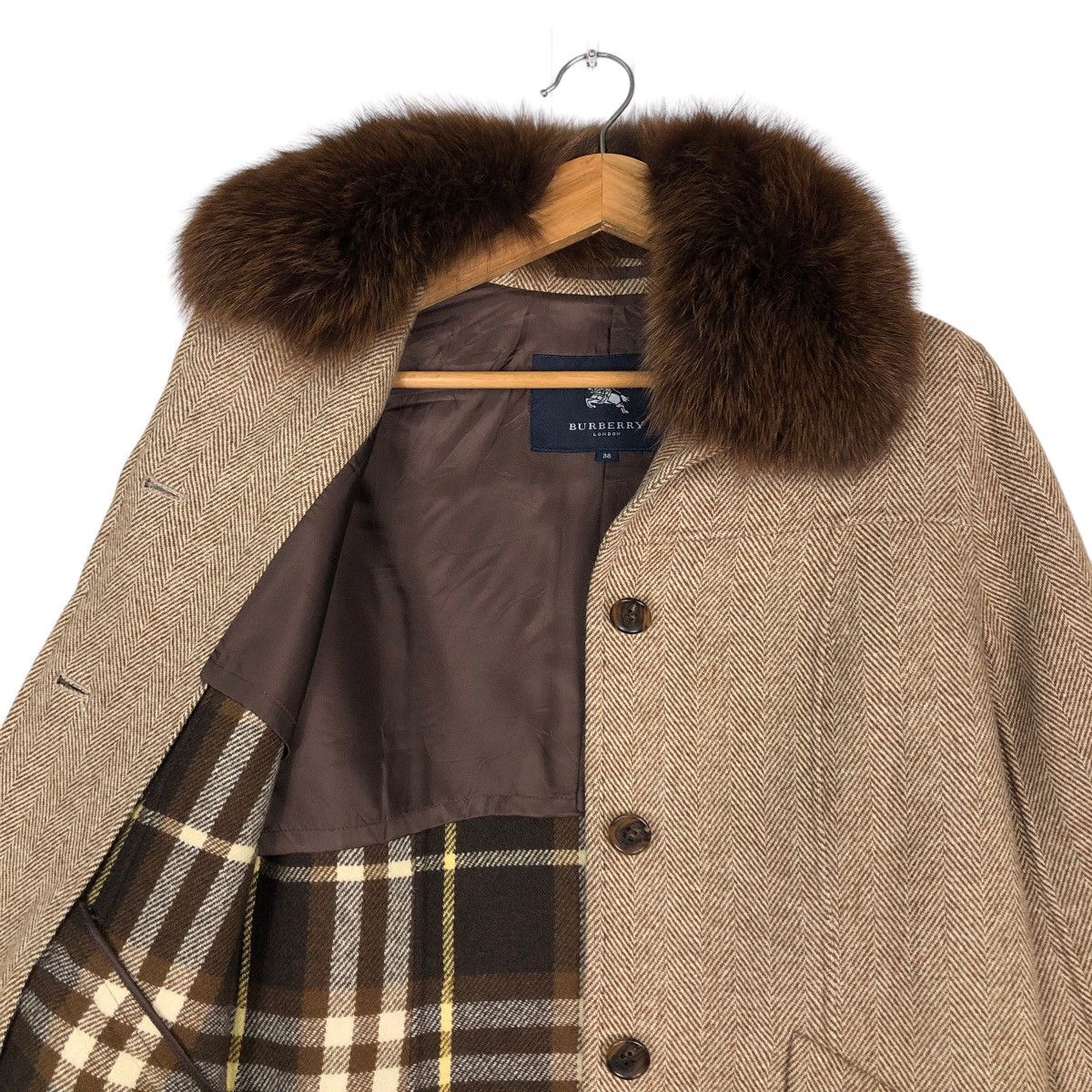 Burberry 🔥Vintage Wool Jacket Burberry Nova Check Mink Fur Collar Size US M / EU 48-50 / 2 - 12 Thumbnail