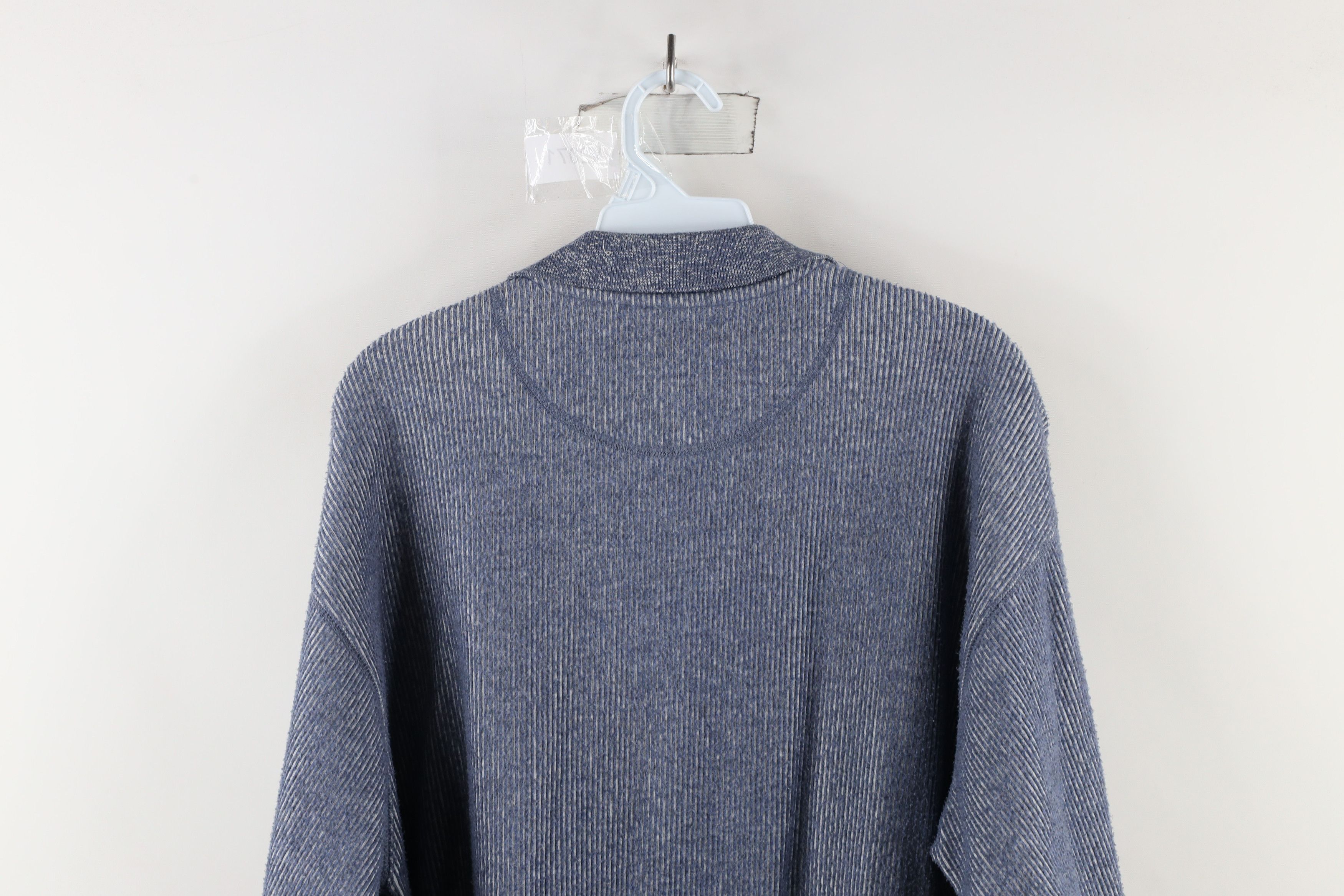 Vintage Vintage 90s Streetwear Fleece Ribbed Knit Long Sleeve Polo Size US M / EU 48-50 / 2 - 10 Thumbnail