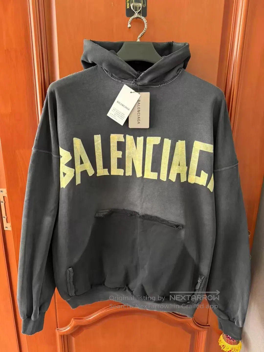 Balenciaga balenciaga black distressed tape hoodie. Size US S / EU 44-46 / 1 - 1 Thumbnail