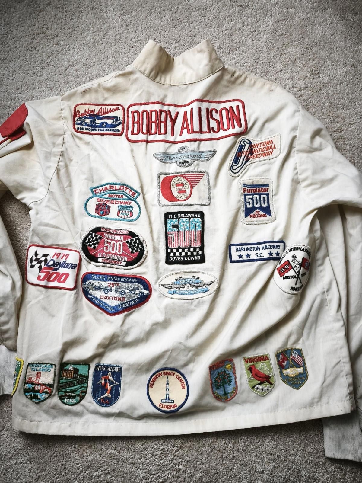 Other Nascar Bobby Allison Jacket Patches M Medium Cream White Size ONE SIZE - 9 Thumbnail