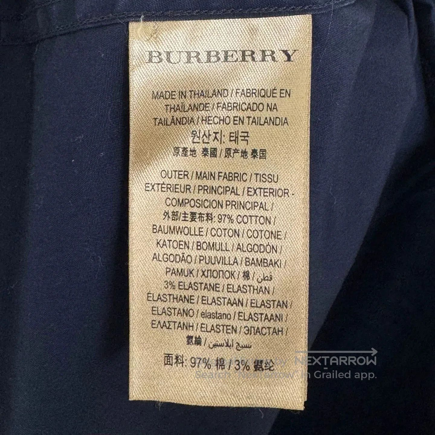 Burberry Burberry Navy Embroidered Logo Shirt Size S. Size US S / EU 44-46 / 1 - 4 Thumbnail