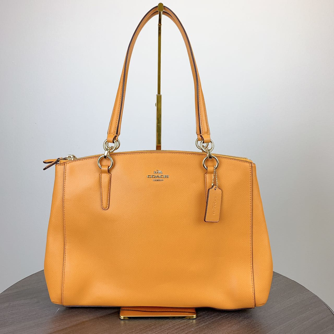 Coach COACH F36606 CHRISTIE CARRYALL IN LEATHER Orange Peel Size ONE SIZE - 3 Thumbnail