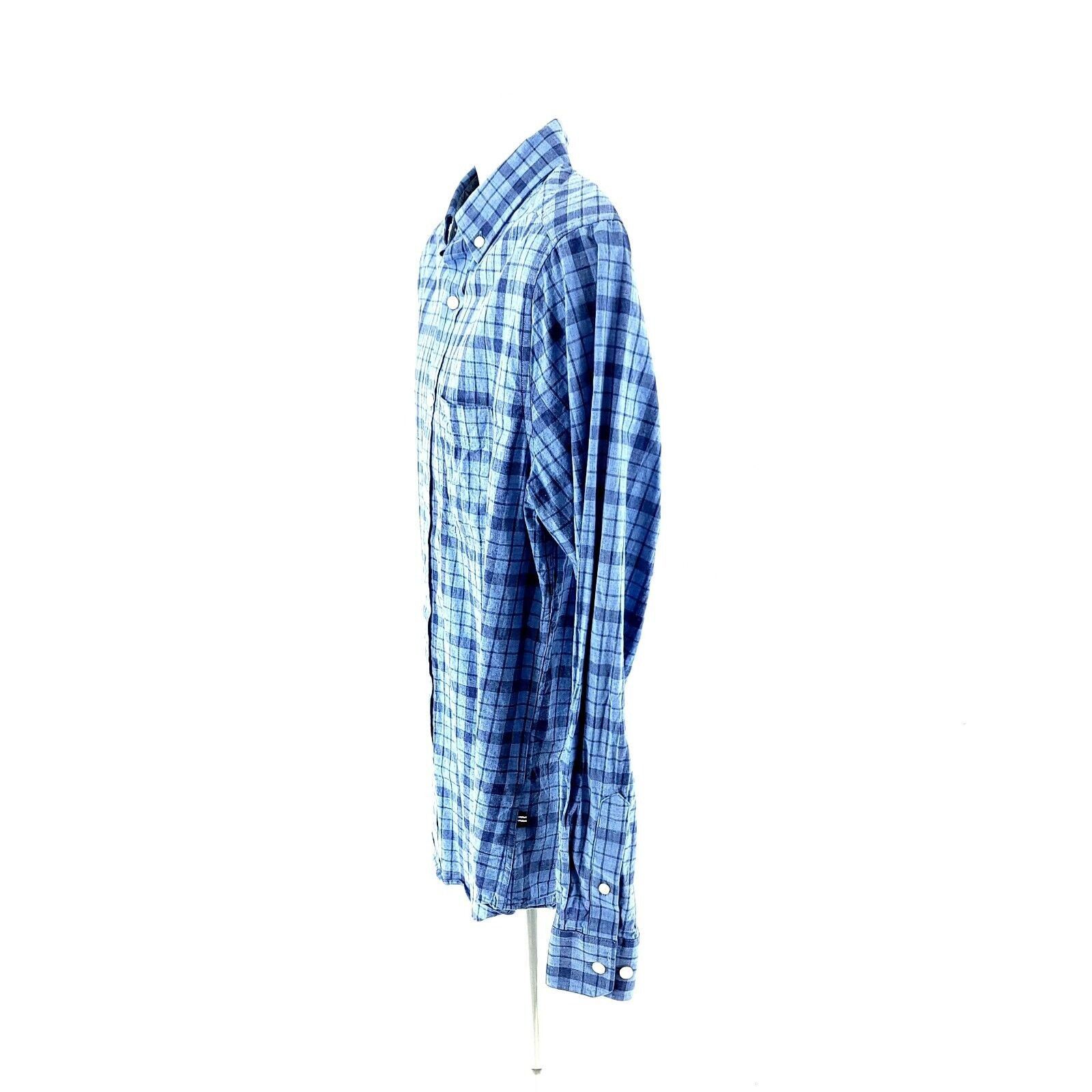 Nautica Nautica Classic Fit Medium Blue Plaid Pocket Front Cotton Bu Size US M / EU 48-50 / 2 - 6 Thumbnail