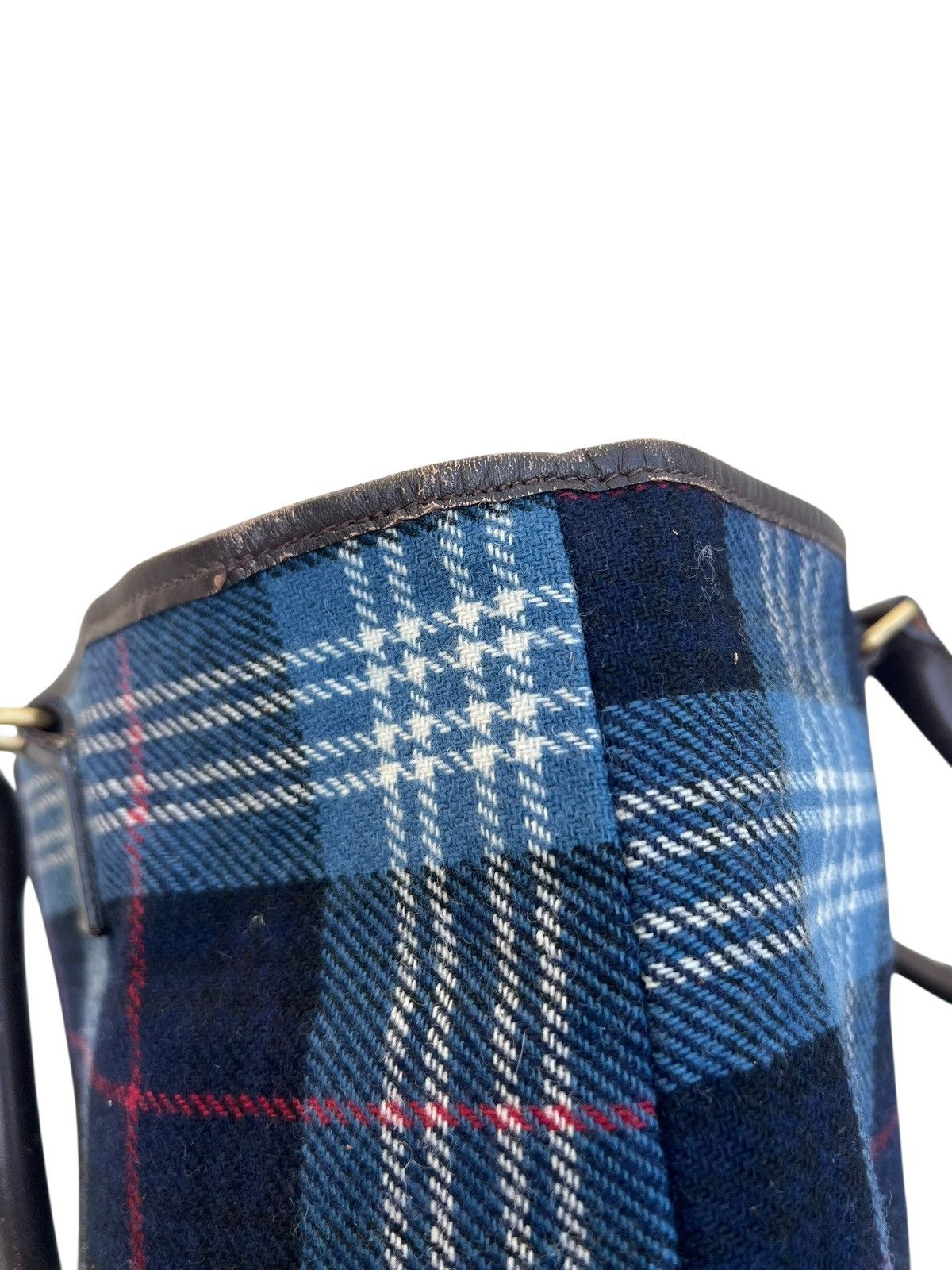 Leather The Scotch House Leather Cotton Plaid Tote Bag Size ONE SIZE - 17 Thumbnail