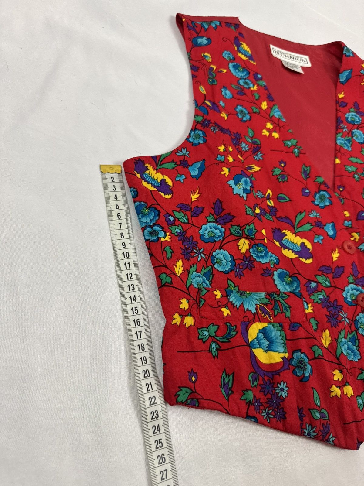 Other Vintage 80’s TECHNICS Floral Waistcoat - Vibrant Boho Style Size M / US 6-8 / IT 42-44 - 10 Thumbnail