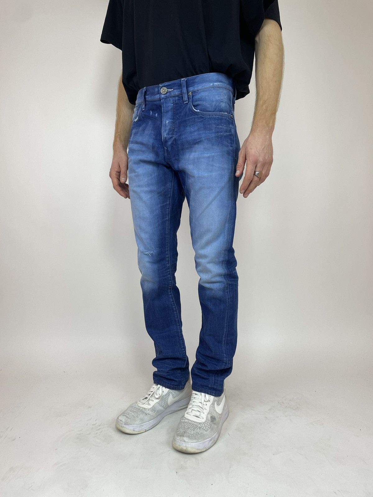 G-Star G-star RAW 3301 SLIM FLING DENIM MEDIUM AGED jeans Mens Size US 33 - 4 Thumbnail