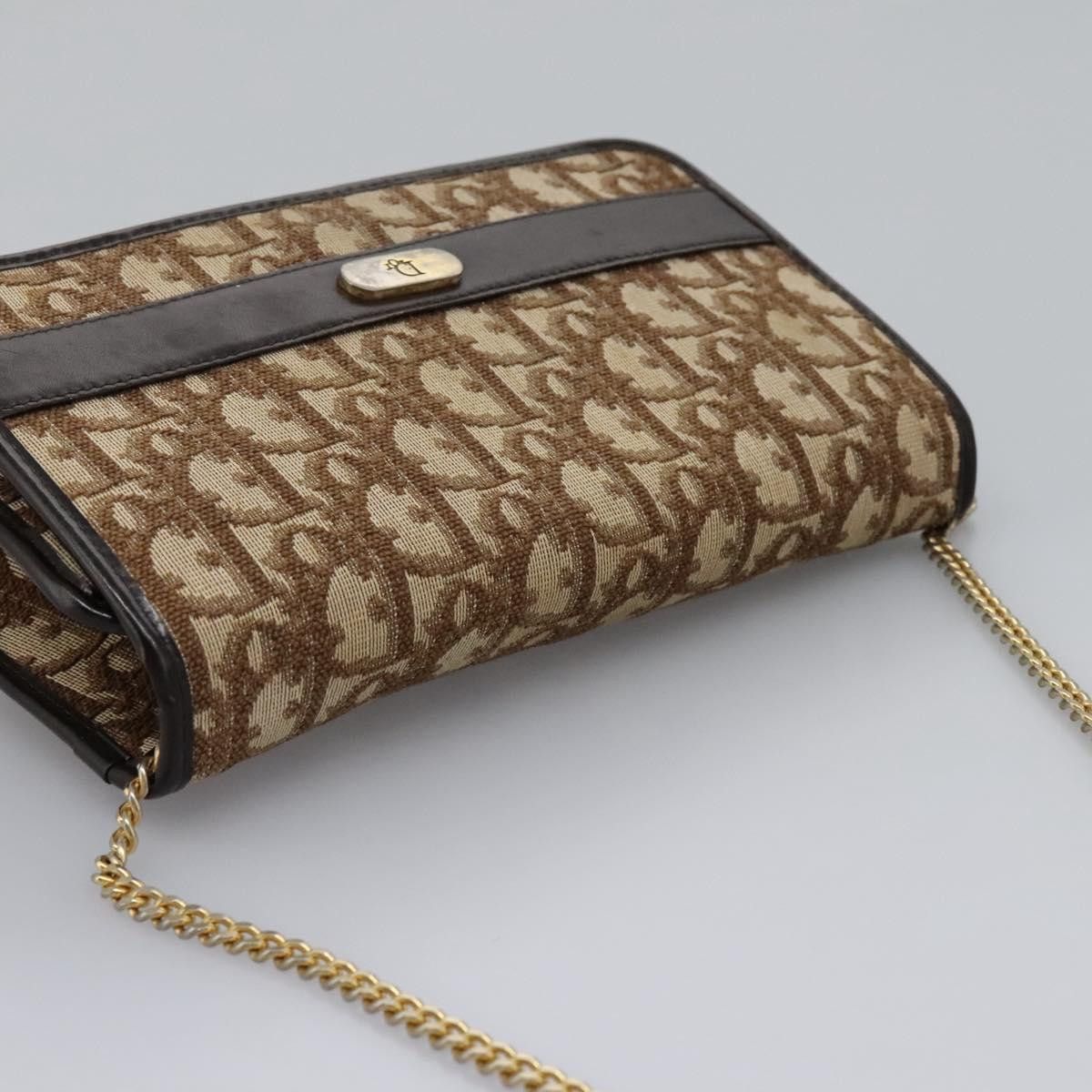 Dior DIOR Trotter Canvas Chain Shoulder Bag Brown Gold Size ONE SIZE - 6 Thumbnail