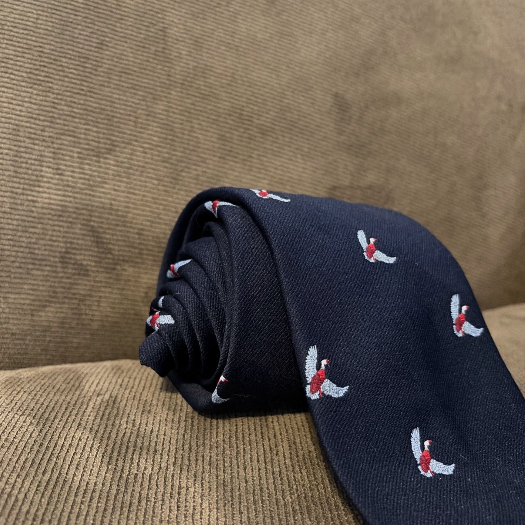 Vintage VINTAGE The Goose & The Gander Tie Navy Blue 1950s Men Adult Neck Tie Easton Missouri Size ONE SIZE - 2 Thumbnail