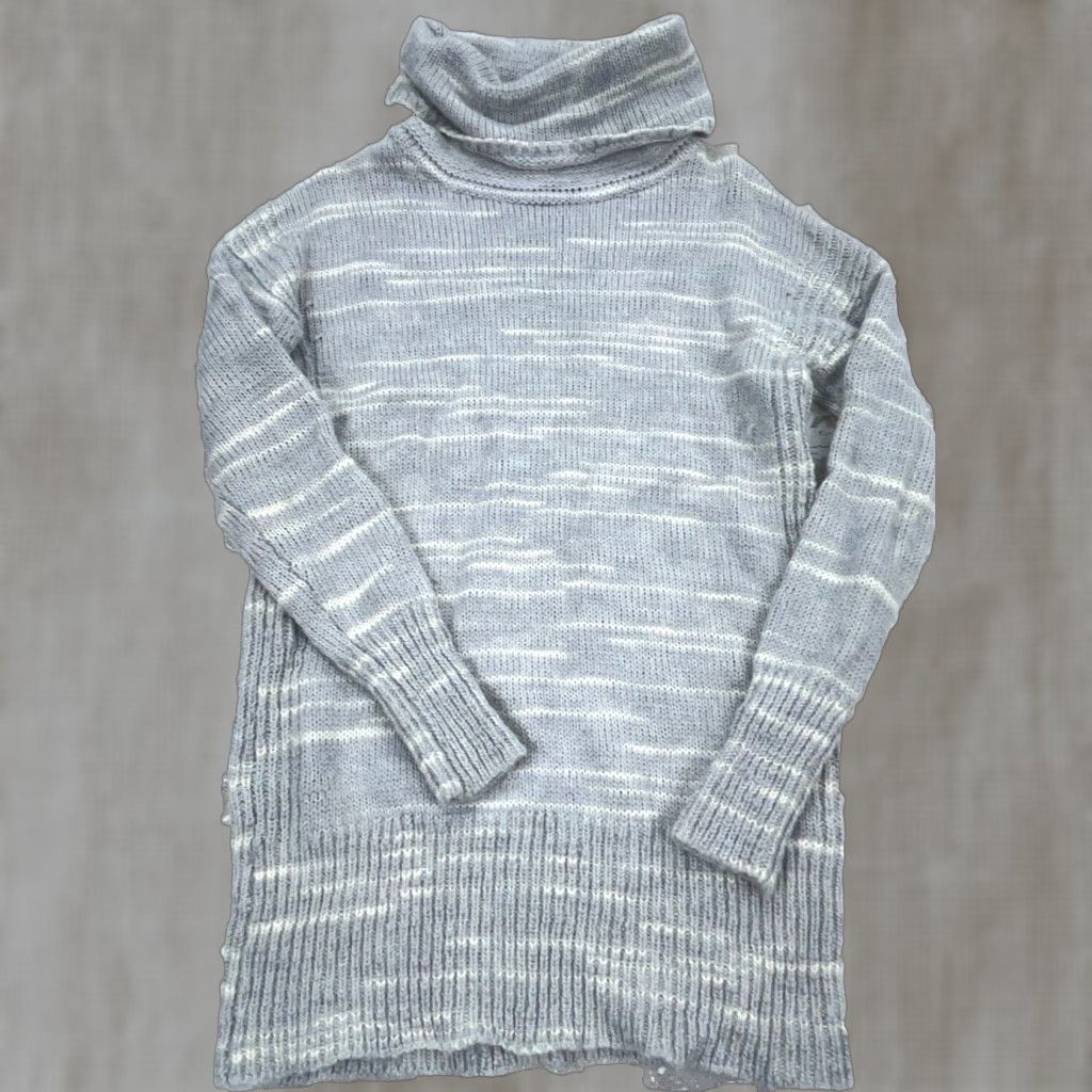 Banana Republic VINTAGE Banana Republic Women Sweater Dress Small Gray Knit Turtleneck Pullover Casual Fall Winter Size S / US 4 / IT 40 - 1 Thumbnail