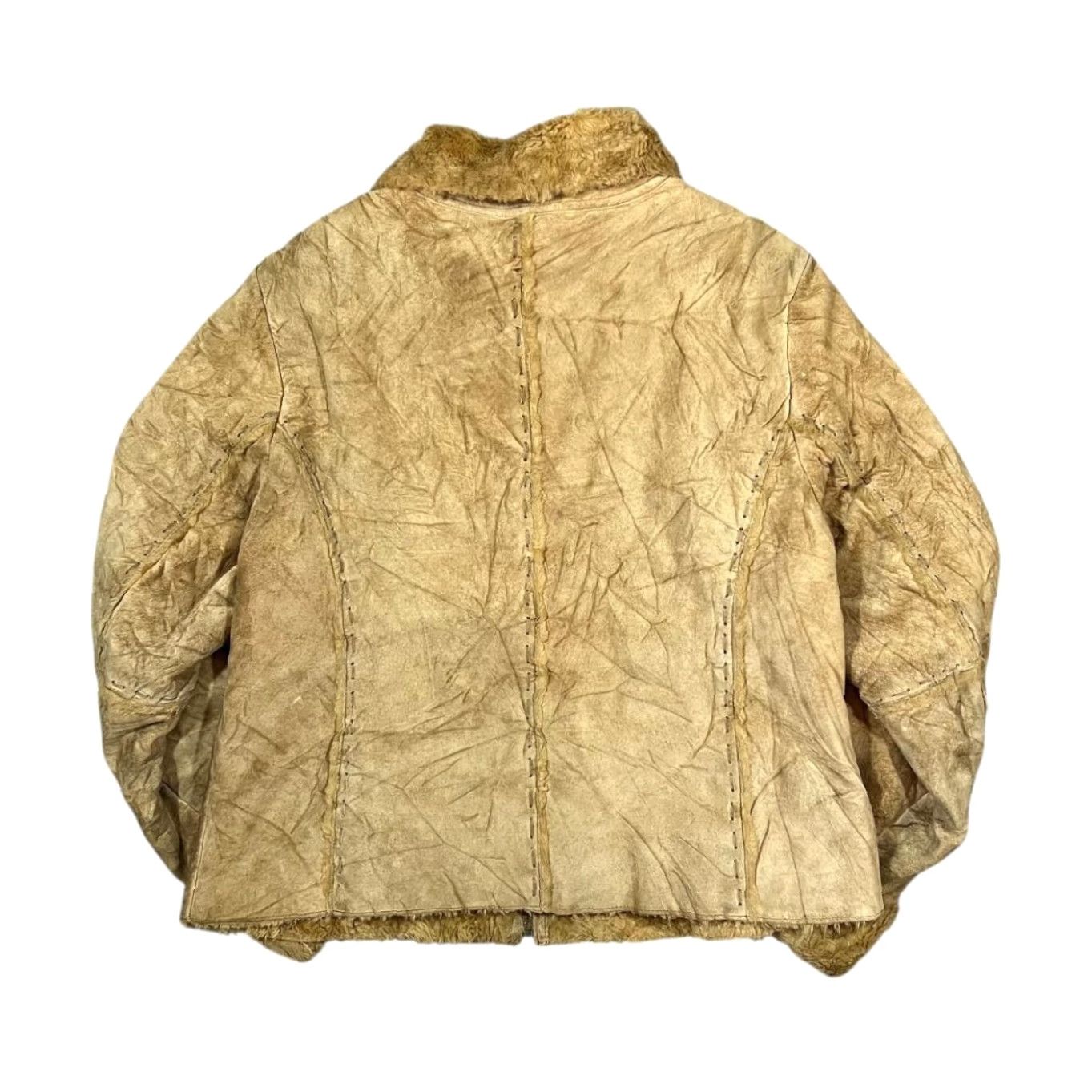 Vintage VINTAGE 90's WINLIT Brown Beige Real Suede Leather Faux Fur Zip Jacket Women's L Jacket Women's L Brown Beige Suede Faux Fur 90s Style Womens Size L / US 10 / IT 46 - 2 Thumbnail