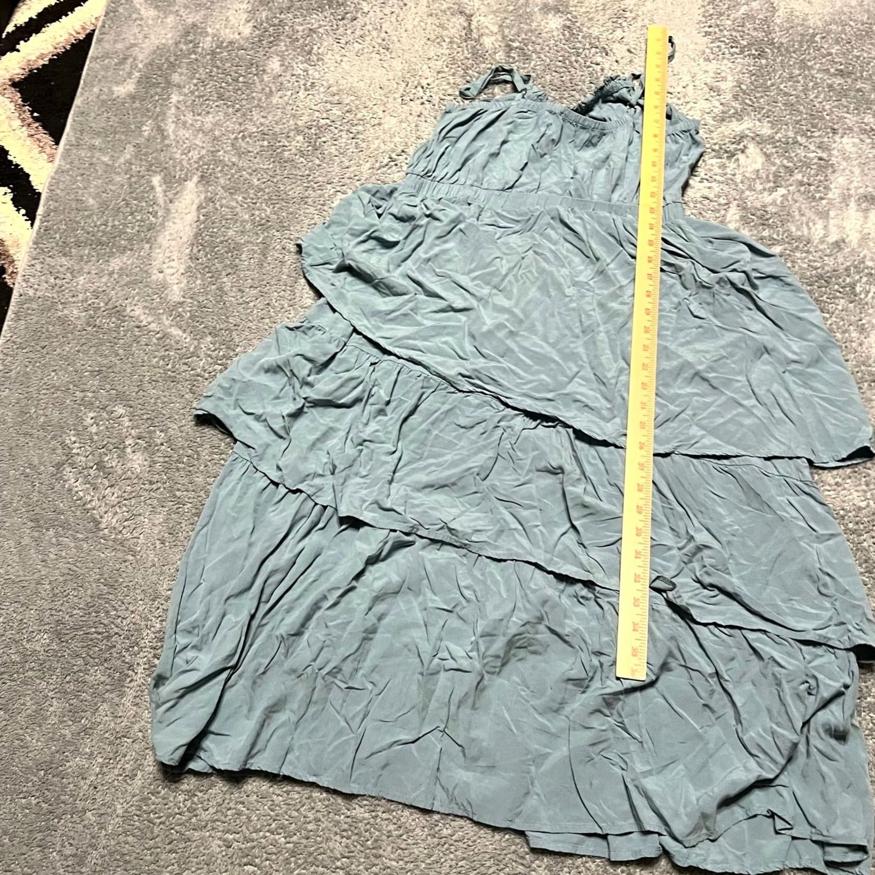 Vintage Evereve Dress Womens L Green Sleeveless Tank Tiered Midi Summer Size L / US 10 / IT 46 - 6 Thumbnail